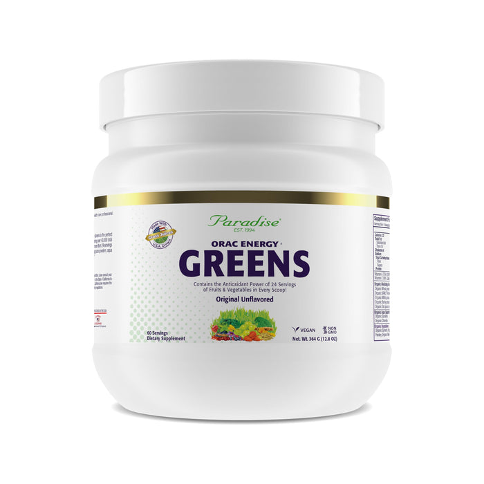 Paradise Herbs ORAC Energy Greens Powder Extract | Super Antioxidants & Probiotics for Gut Health | 60 Servings