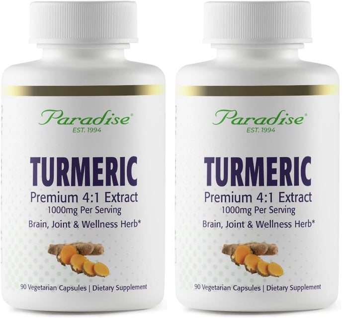 Paradise Organic Turmeric Rhizome 4:1 Extract - Vegan, Non-GMO (Pack of 2)