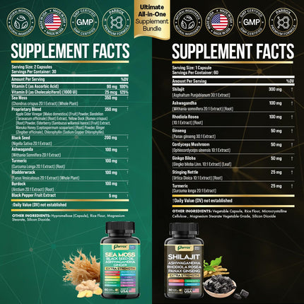 Parrox Dynamic Vitality Bundle (3 Pack) – Shilajit & Sea Moss, 8-in-1 & 16-in-1 Formulas