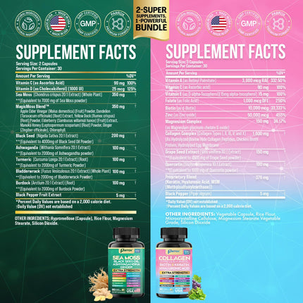 Parrox Radiant Wellness Bundle – Sea Moss, Collagen, Turmeric, Biotin & More