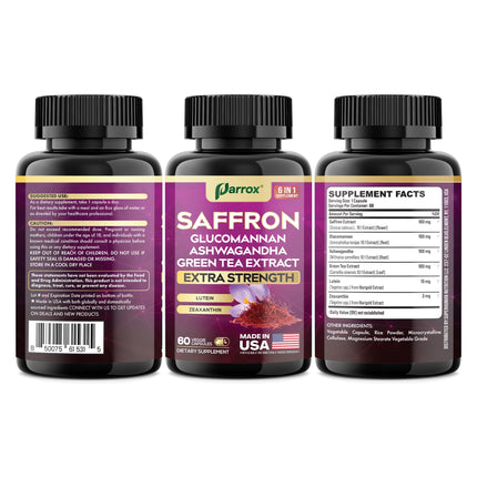 Parrox Saffron Supplement 6-Month Supply (3-Pack) – Vision Support & Daily Wellness
