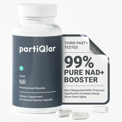 partiQlar Nicotinamide Riboside (NR) 500mg – NR Supplement for Cellular Health, Energy & Metabolism Support – 2-Month Supply (60 Capsules)