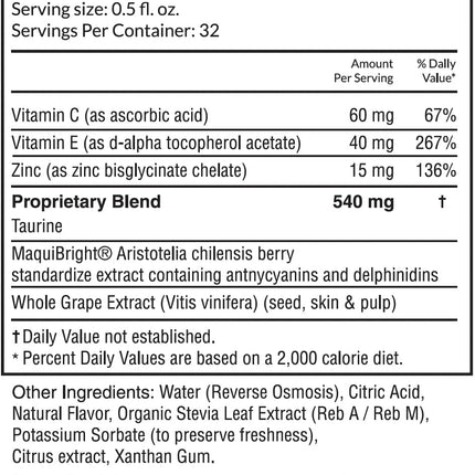 Passion 4 Health Liquid Eye Vitamins – Maqui Berry Eye Care (Gluten-Free, Non-GMO, No Sugar) – Made in USA