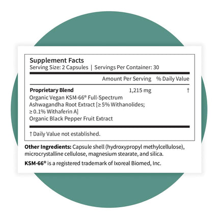 Pattern Wellness Ashwagandha Complex – Organic KSM-66 & Black Pepper for Stress & Energy