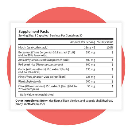 Pattern Wellness Cholesterol Complex – 90 Vegan Capsules | 3rd-Party Lab Tested