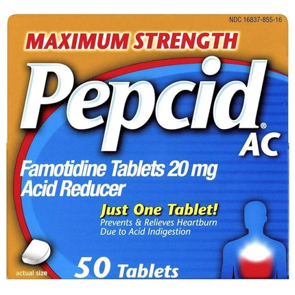 Pepcid AC Maximum Strength Tablets, 100 Count – Acid Reducer for Heartburn