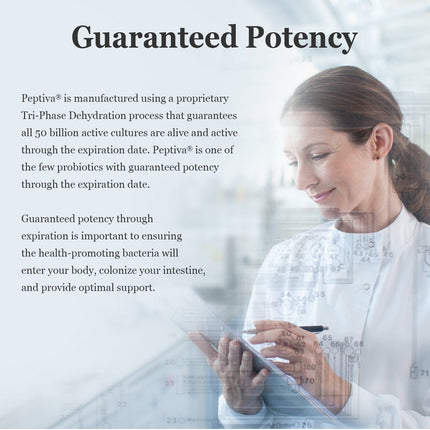 Peptiva Advanced 50 Billion CFU Probiotic – Digestive Relief & Clinically Validated Probiotic, 30ct