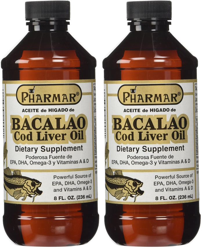 Pharmark Cod Liver Oil 8 oz Pack of 2 – Omega-3 Fish Oil Supplement