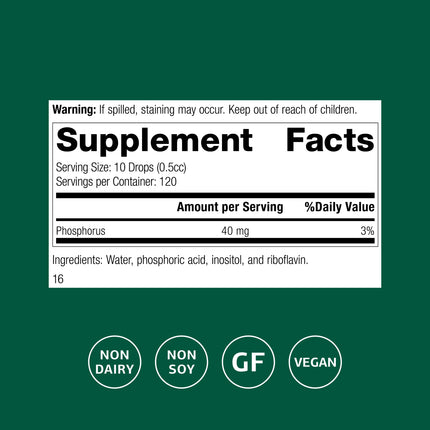 Phosfood Liquid – Phosphorus Supplement for Nutritional Balance (60 mL) | Gluten-Free, Vegan & Non-Soy | Standard Process