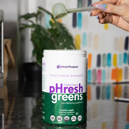 pHresh Greens Raw Alkalizing Superfood Powder – 10 oz – 2 Month Supply – Vegan, Kosher, Gluten Free
