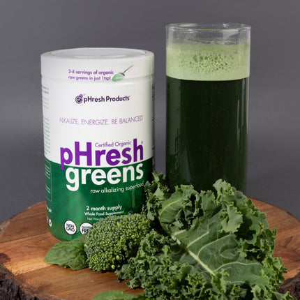 pHresh Greens Raw Alkalizing Superfood Powder – 10 oz – 2 Month Supply – Vegan, Kosher, Gluten Free