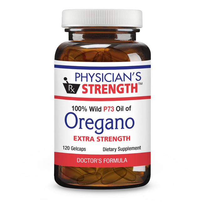 Physician's Strength Wild Oregano Gels Extra Strength - 120 Gelcaps - 100% Wild P73 Oil of Oregano - Non-GMO - 120 Servings