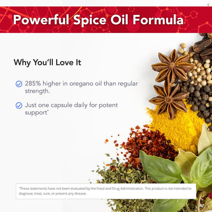 Physician's Strength Wild Oregano Gels Extra Strength - 120 Gelcaps - 100% Wild P73 Oil of Oregano - Non-GMO - 120 Servings
