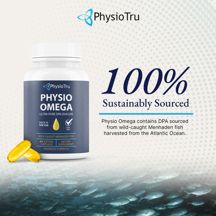 PhysioTru Physio Omega 2400mg Fish Oil – Burpless Omega-3 (EPA, DHA, DPA)