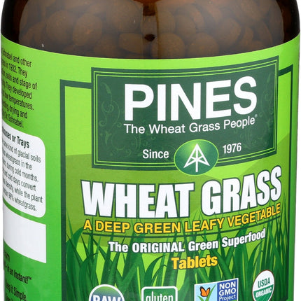 Pines Organic Wheat Grass Tablets – 1400 Count | Gluten Free, Non-GMO, Kosher, Raw, Vegan