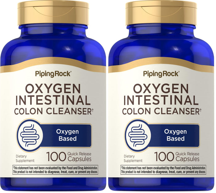 Piping Rock Colon Cleanse | 100 Capsules | Oxy-Tone Oxygen Intestinal Cleanser | Non-GMO, Gluten Free | Pack of 2