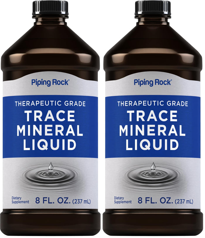 Piping Rock Trace Mineral Liquid – 8 fl oz, Therapeutic Grade, Non-GMO & Gluten Free | Pack of 2