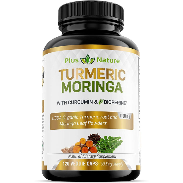 PIUS NATURE Turmeric Moringa – Organic Turmeric & Moringa Capsules