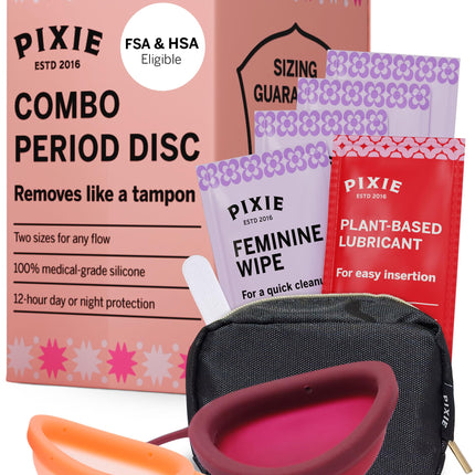 Pixie 2 Menstrual Discs by Pixie Cup — Softest Reusable Period Disc (12h Wear, 5 & 7 Tampon Capacity)