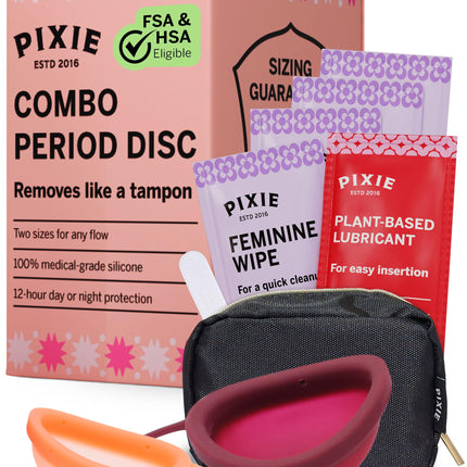 Pixie 2 Menstrual Discs by Pixie Cup — Softest Reusable Period Disc (12h Wear, 5 & 7 Tampon Capacity)