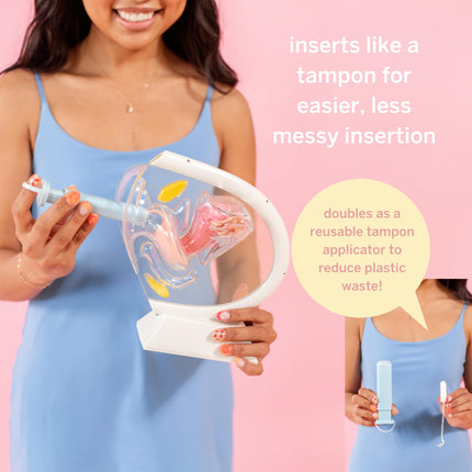 Pixie Cup Pixie 2 Menstrual Discs & Applicator Bundle – Medical-Grade Silicone, Reusable, 5 & 7 Tampon Capacity