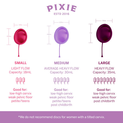 Pixie Menstrual Disc – 100% Medical-Grade Silicone, 12-Hour Wear, 5-Tampon Capacity (Ranked #1)