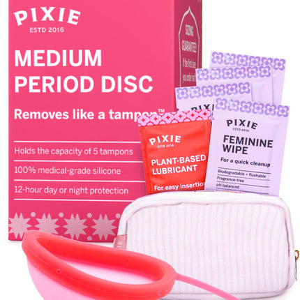 Pixie Menstrual Disc – 100% Medical-Grade Silicone, 12-Hour Wear, 5-Tampon Capacity (Ranked #1)