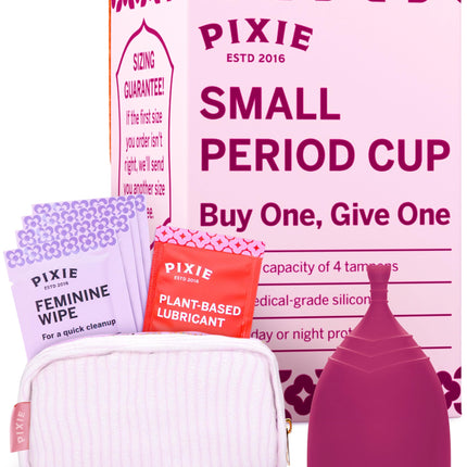 Pixie Cup Plum Small – Reusable Medical-Grade Silicone Menstrual Cup | #1 Tampon Alternative | Buy One, Give One