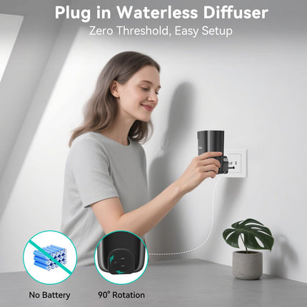 Plug in Diffuser - Waterless Oil Diffuser with Smart Bluetooth App Control (500 Sq Ft, Black)
