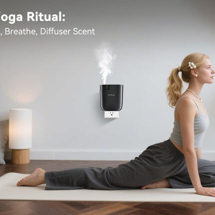 Plug in Diffuser - Waterless Oil Diffuser with Smart Bluetooth App Control (500 Sq Ft, Black)