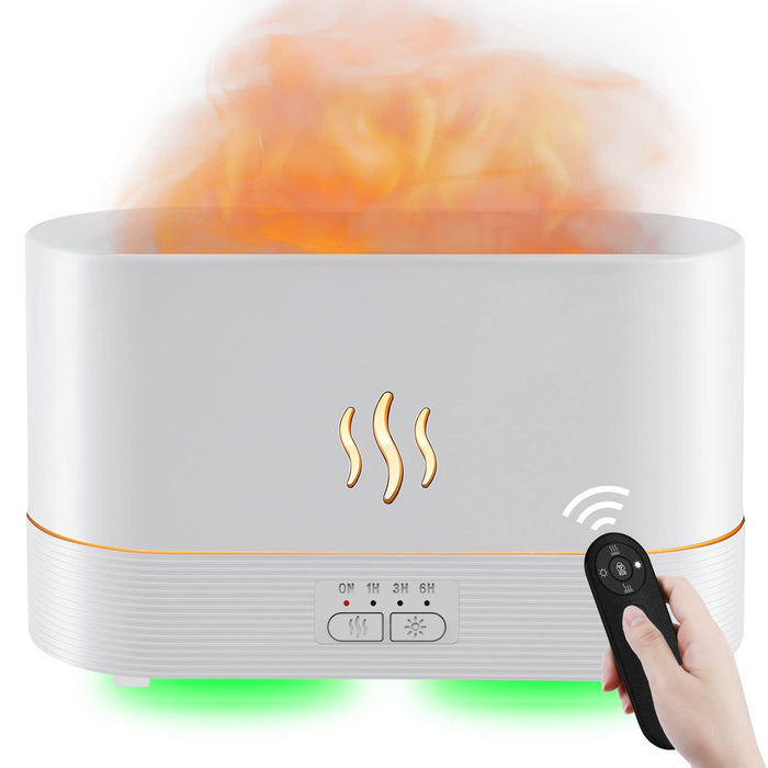 PLUWEL Flame Diffuser 300ML - Large Room Aroma Diffuser with RGB Light & Remote