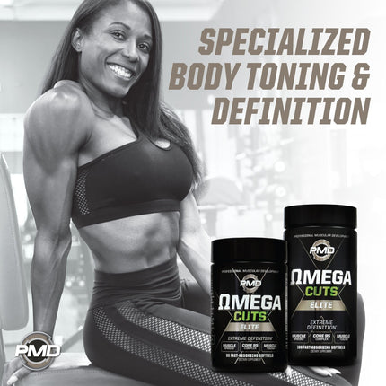 PMD Omega Cuts Elite – Fat Loss & Muscle Definition Formula (180 Softgels) – Stimulant Free