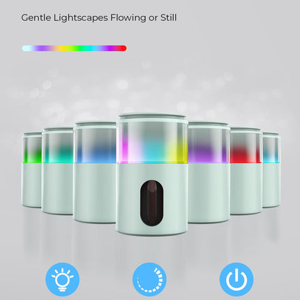 Pmsusoow Waterless Essential Oil Diffuser – Mini Battery Scent Diffuser, 9 LED Colors