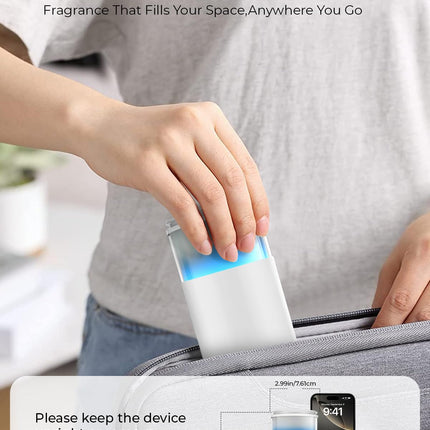 Pmsusoow Waterless Diffuser - Mini Battery Scent Diffuser (Room/Home/Car) Snow White