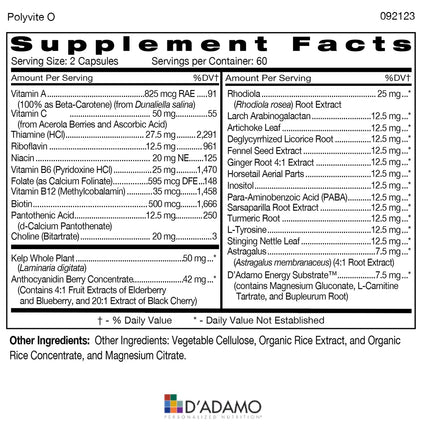D'Adamo Personalized Nutrition - Optimal Health Stack (Blood Type O) | Polyvite O & Phytocal O