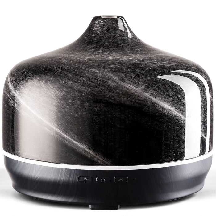 Porseme 500ml Glass Essential Oil Diffuser – Ultrasonic Cool Mist, Obsidian
