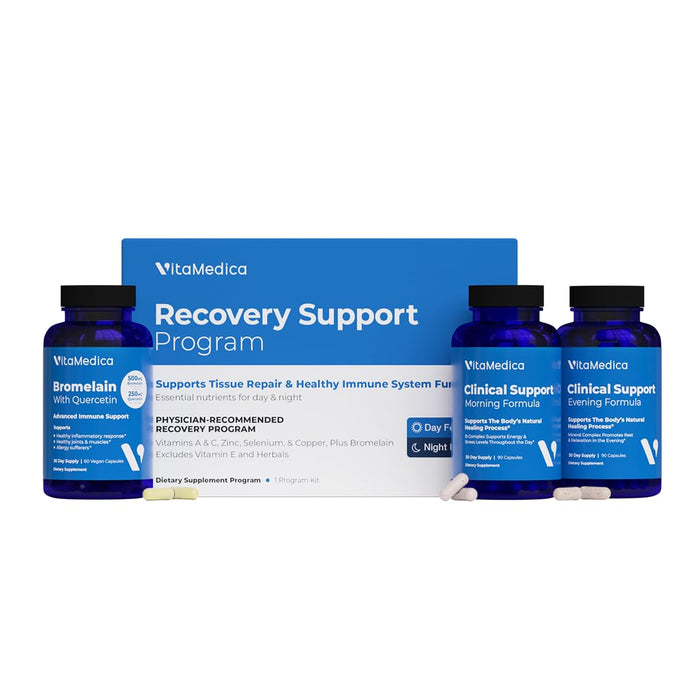 Clinical-Grade Post Surgery Recovery Support Supplement Program, Comprehensive, Physician-Designed Formulation to Support Healing with Vitamins, Minerals, Antioxidants, Bromelain and Quercetin