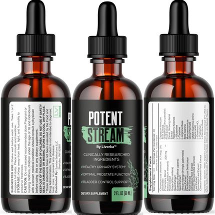 Potent Stream Drops for Men - 2 Pack | All-Natural Maximum Strength Formula