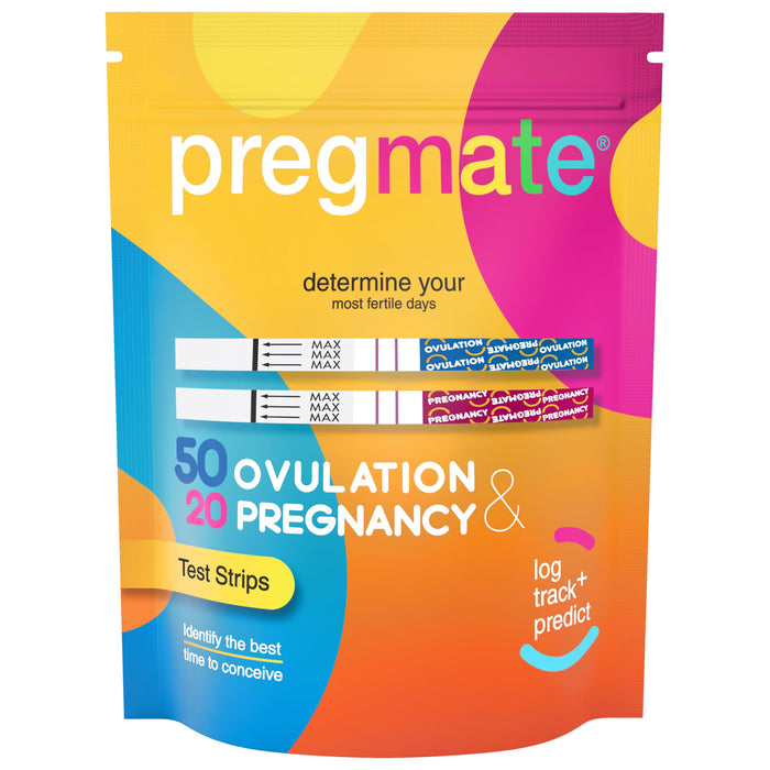 Pregmate 50 Ovulation and 20 Pregnancy Test Strips Predictor Kit
