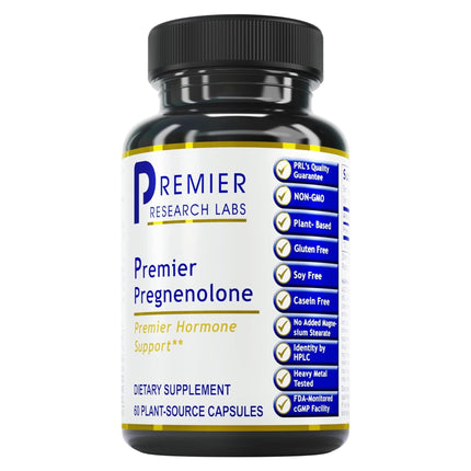 Premier Pregnenolone 100mg - Hormone Support for Women & Men | 60 Veg Capsules
