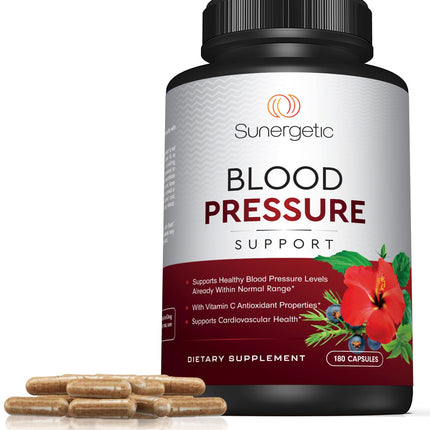 Premium Blood Pressure Support — Garlic, Hawthorn & Hibiscus (180 Capsules)