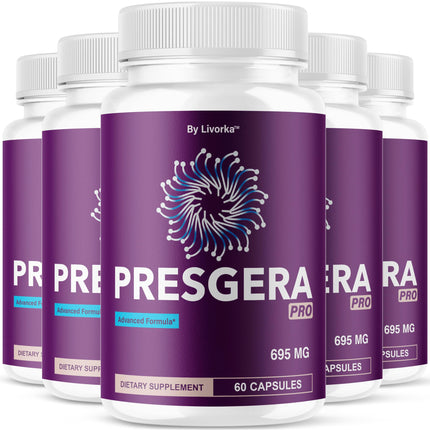 (5 Pack) Presgera Pro Capsules – Advanced Nerve Health Supplement, 300 Capsules
