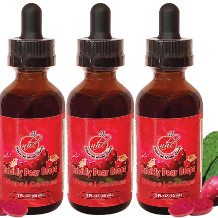 Natural Home Cures Prickly Pear Nopal Cactus Liquid Drops – 2 oz Each, 3-Pack