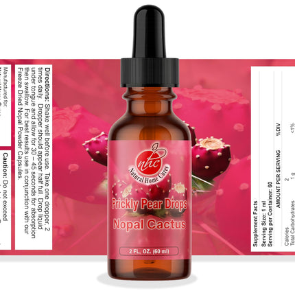 Natural Home Cures Prickly Pear Nopal Cactus Liquid Drops – 2 oz Each, 3-Pack