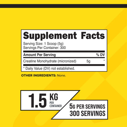 Primaforce Creatine Monohydrate 1.5 KG – Micronized Powder (300 Servings)