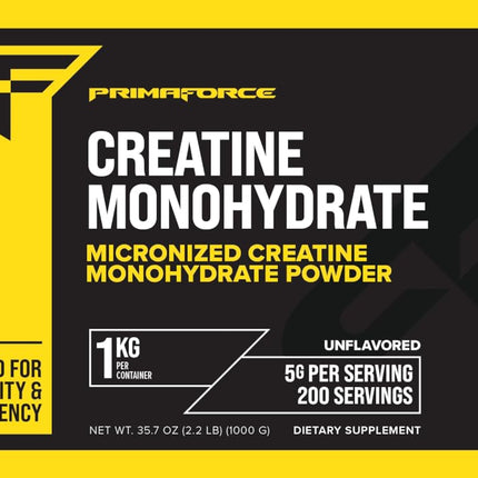Primaforce Creatine Monohydrate Powder – 1 KG Micronized | Gluten Free