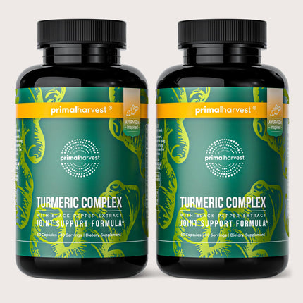 Primal Harvest 2-Pack Turmeric Complex with Black Pepper - Joint & Mobility Support, 120 Capsules