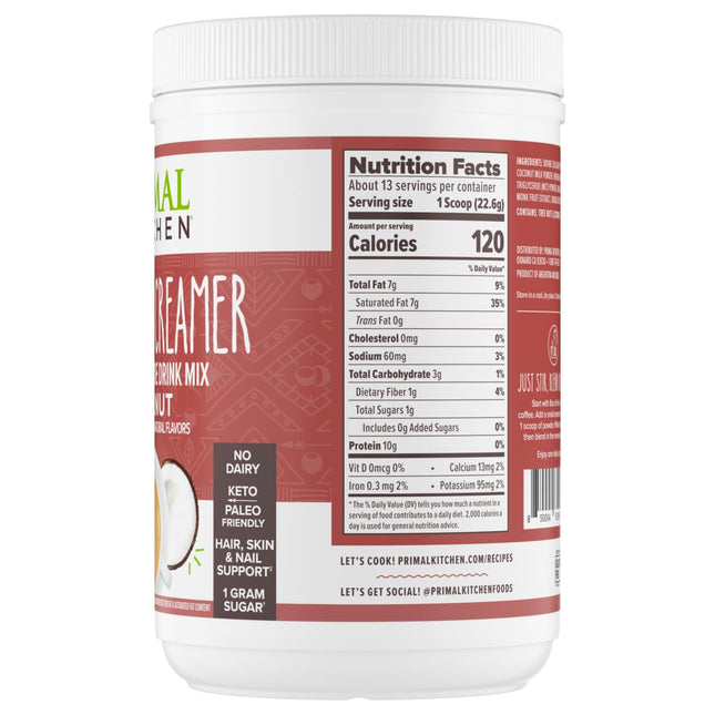 Primal Kitchen Hazelnut Collagen Creamer Powder – 11g Collagen, 10.34 oz