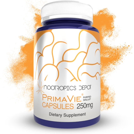 Nootropics Depot PrimaVie Shilajit Capsules | 250mg | 90 Count | Purified Extract | Ayurvedic Herb | Supports Mitochondrial Function + Boosts Endurance
