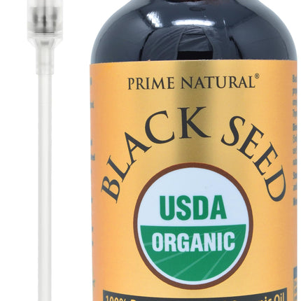 Prime Natural Organic Black Seed Oil 16oz – Cold Pressed, 1.7% Thymoquinone, USDA Organic, Turkish Origin
